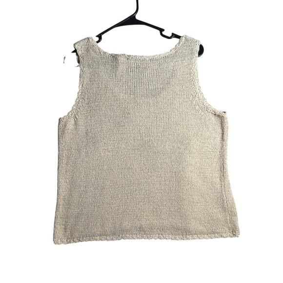 J.H. Collectibles Knit Tank Top - Women's Sz L - Blouse Cream Ivory - Thick -EUC - Picture 2 of 6